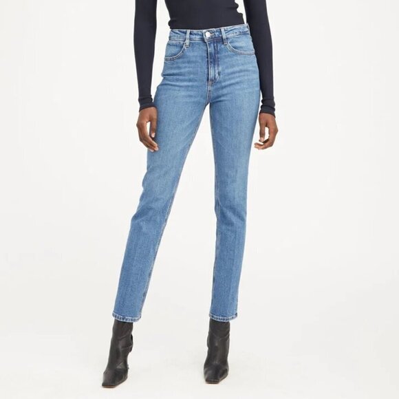 SPRWMN Los Angeles Skinny Straight Charlotte Cotton Medium Wash Denim Jeans 26 - Picture 1 of 12